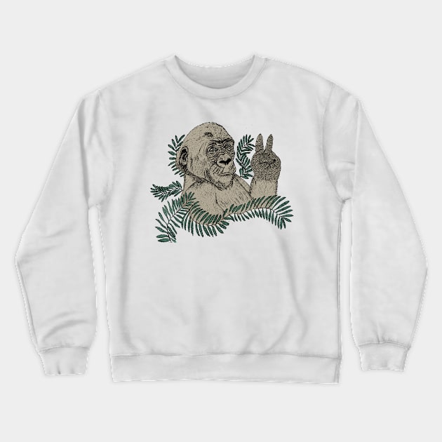 Peace Gorilla Crewneck Sweatshirt by msmart